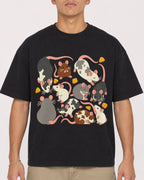 Mockup Boxy Heavyweight Tee Black male close-up 16