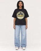 Mockup Boxy Heavyweight Tee Black female full-body 15