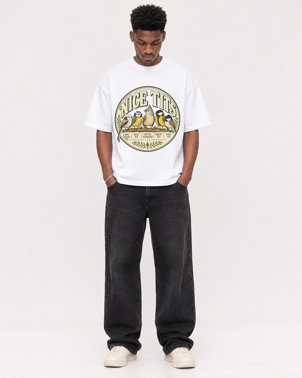 Mockup Boxy Heavyweight Tee White male full-body 15