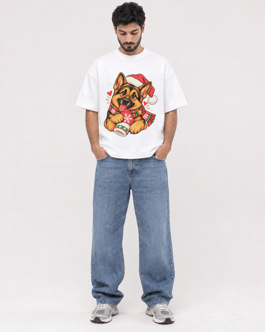 Mockup Boxy Heavyweight Tee White male full-body 07