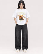 Mockup Boxy Heavyweight Tee White female full-body 13