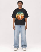 Mockup Boxy Heavyweight Tee Black male full-body 05