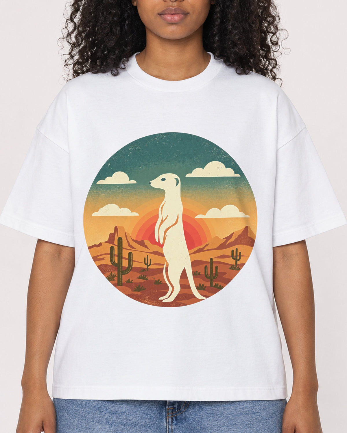 Mockup Boxy Heavyweight Tee White female close-up 05