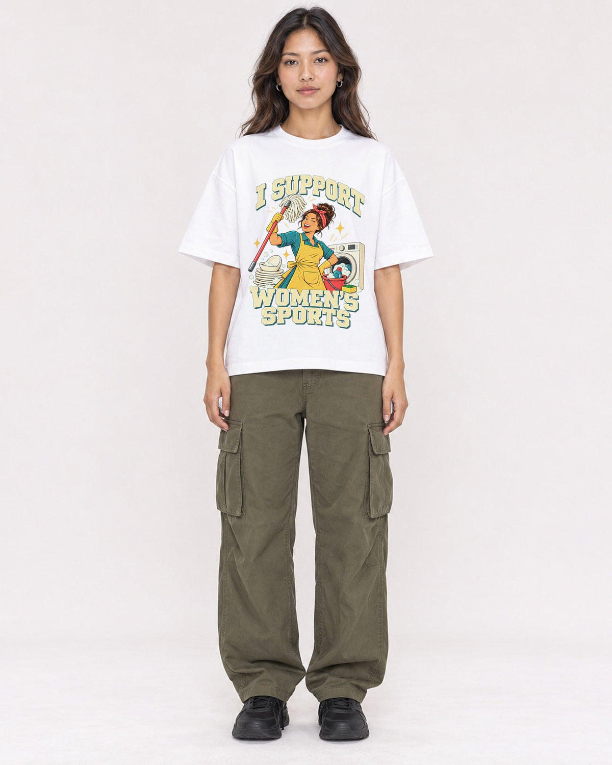 Mockup Boxy Heavyweight Tee White female full-body 02