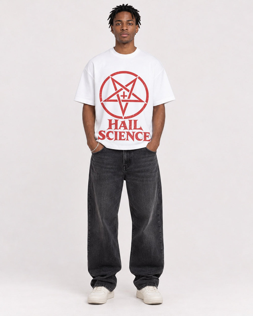Mockup Boxy Heavyweight Tee White male full-body 05