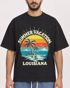Mockup Boxy Heavyweight Tee Black male close-up 07