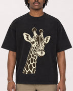 Mockup Boxy Heavyweight Tee Black male close-up 04