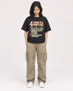 Mockup Boxy Heavyweight Tee Black female full-body 22