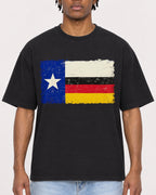 Mockup Boxy Heavyweight Tee Black male close-up 05