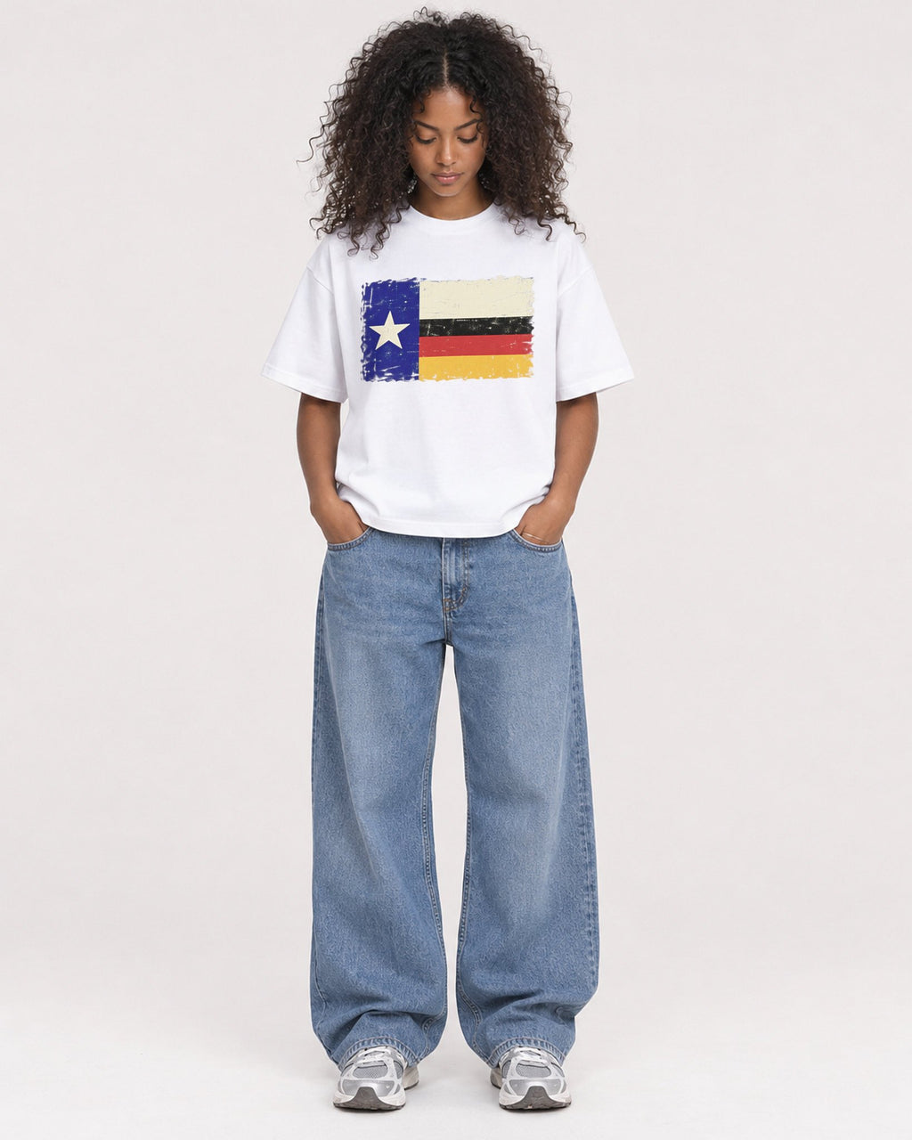 Mockup Boxy Heavyweight Tee White female full-body 05