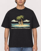 Mockup Boxy Heavyweight Tee Black male close-up 06