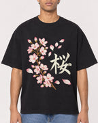 Mockup Boxy Heavyweight Tee Black male close-up 10