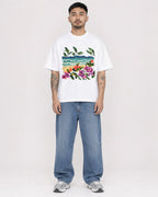 Mockup Boxy Heavyweight Tee White male full-body 12