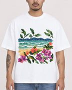 Mockup Boxy Heavyweight Tee White male close-up 12