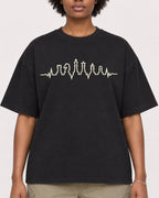 Mockup Boxy Heavyweight Tee Black female close-up 14