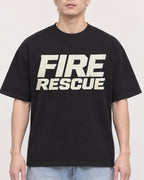 Mockup Boxy Heavyweight Tee Black male close-up 33