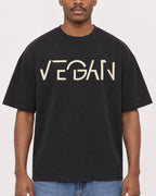 Mockup Boxy Heavyweight Tee Black male close-up 14