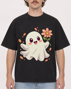 Mockup Boxy Heavyweight Tee Black male close-up 09