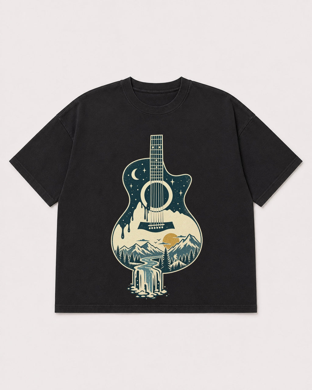 Mockup Boxy Heavyweight Tee Black product