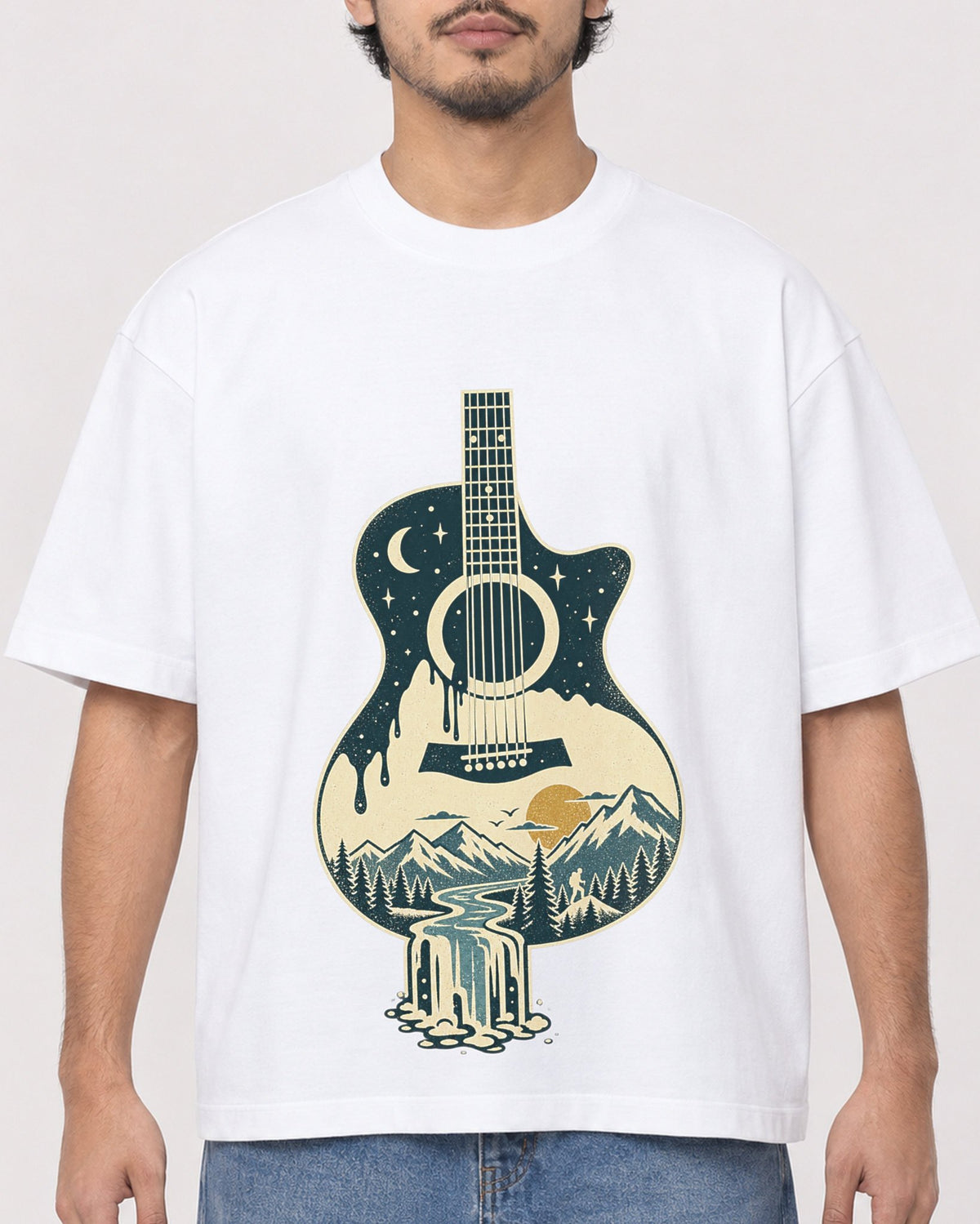Mockup Boxy Heavyweight Tee White male close-up 02