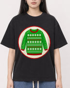 Mockup Boxy Heavyweight Tee Black female close-up 01