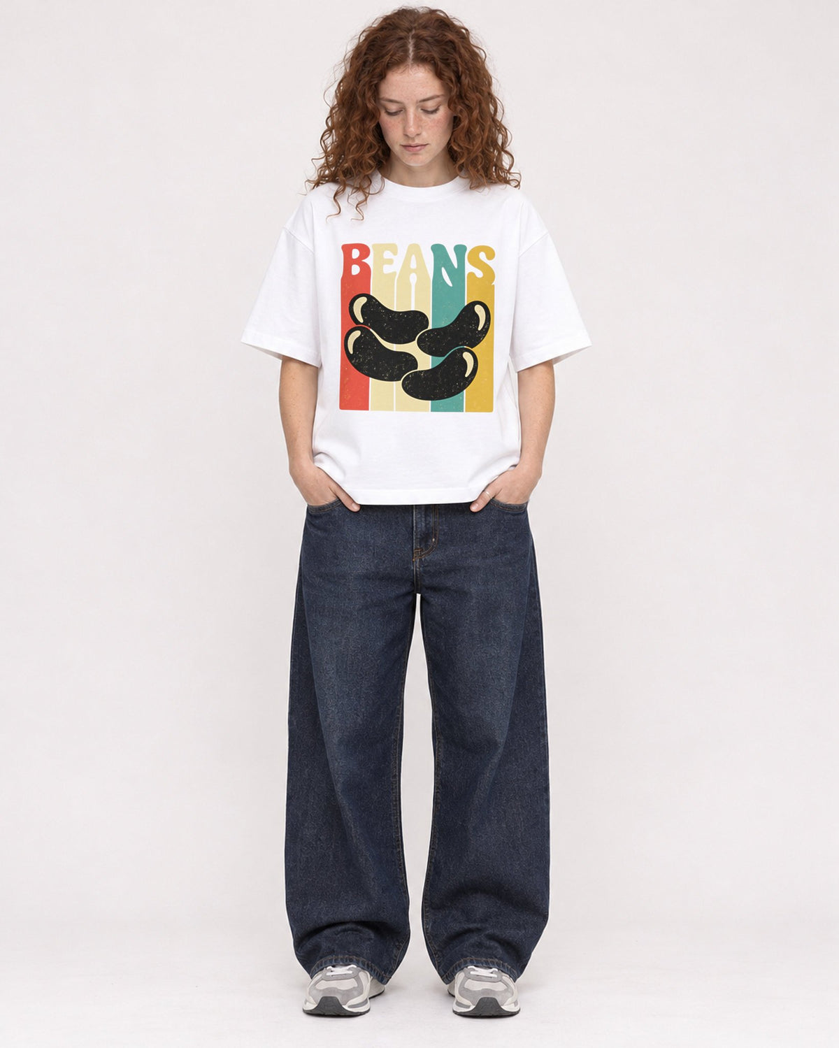 Mockup Boxy Heavyweight Tee White female full-body 09
