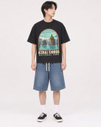 Mockup Boxy Heavyweight Tee Black male full-body 11