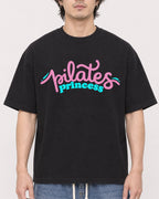 Mockup Boxy Heavyweight Tee Black male close-up 03