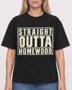 Mockup Boxy Heavyweight Tee Black female close-up 08