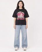 Mockup Boxy Heavyweight Tee Black female full-body 03