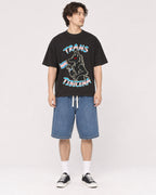 Mockup Boxy Heavyweight Tee Black male full-body 03
