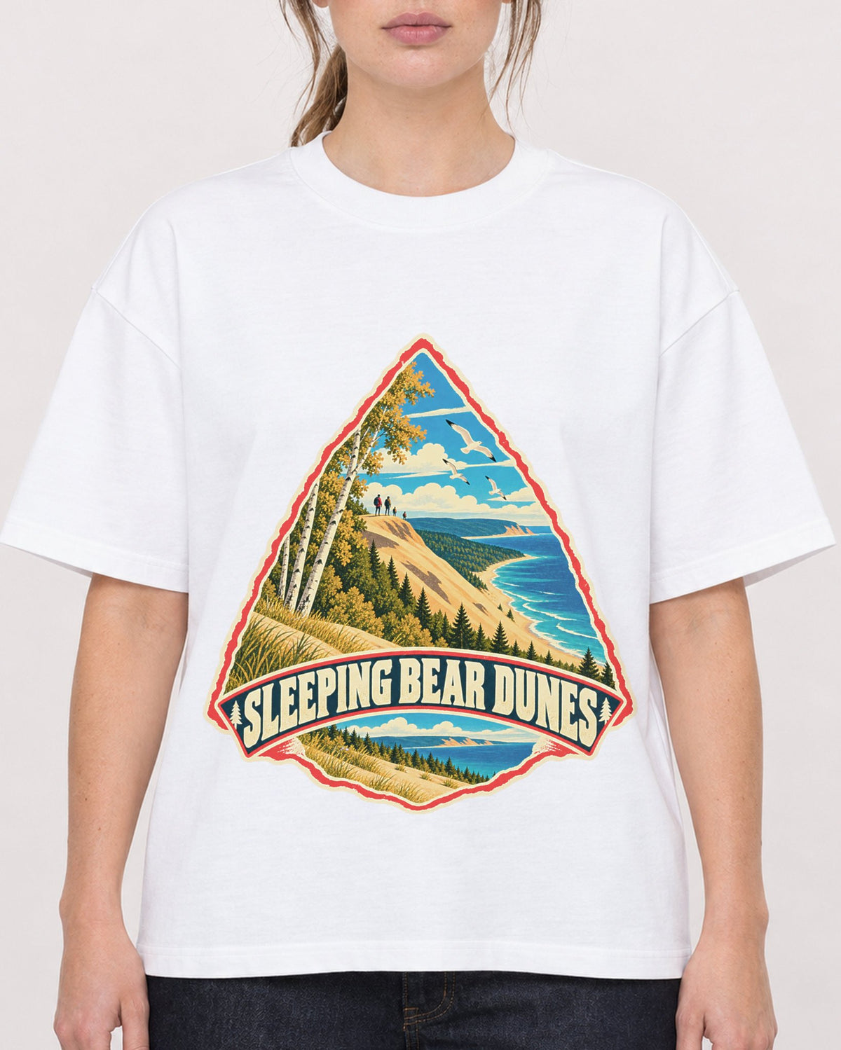 Mockup Boxy Heavyweight Tee White female close-up 29