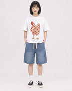 Mockup Boxy Heavyweight Tee White female full-body 11