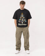 Mockup Boxy Heavyweight Tee Black male full-body 08