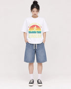 Mockup Boxy Heavyweight Tee White female full-body 41