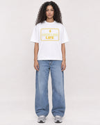 Mockup Boxy Heavyweight Tee White female full-body 10