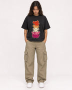 Mockup Boxy Heavyweight Tee Black female full-body 06