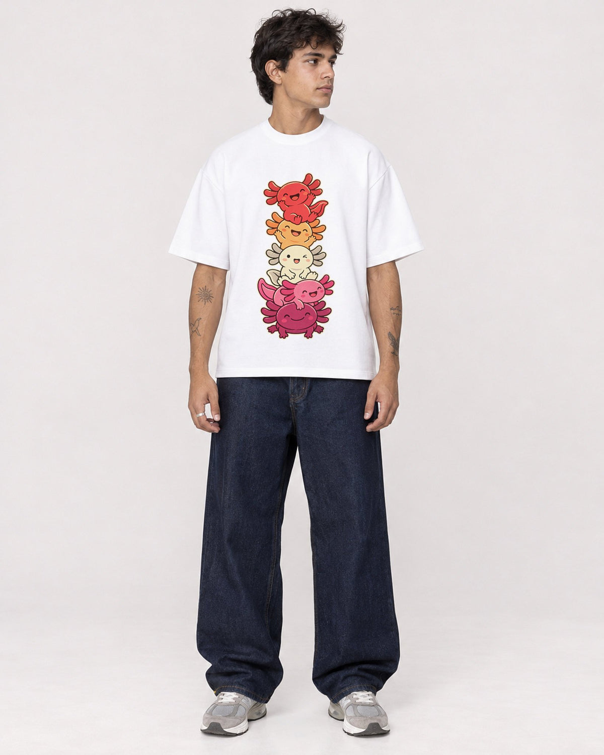 Mockup Boxy Heavyweight Tee White male full-body 06