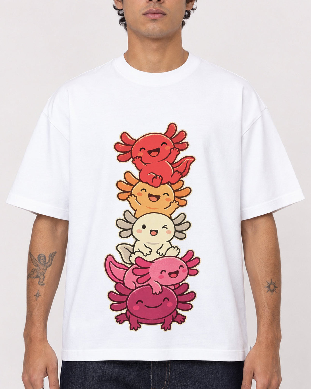 Mockup Boxy Heavyweight Tee White male close-up 06