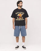 Mockup Boxy Heavyweight Tee Black male full-body 47
