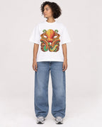 Mockup Boxy Heavyweight Tee White female full-body 40
