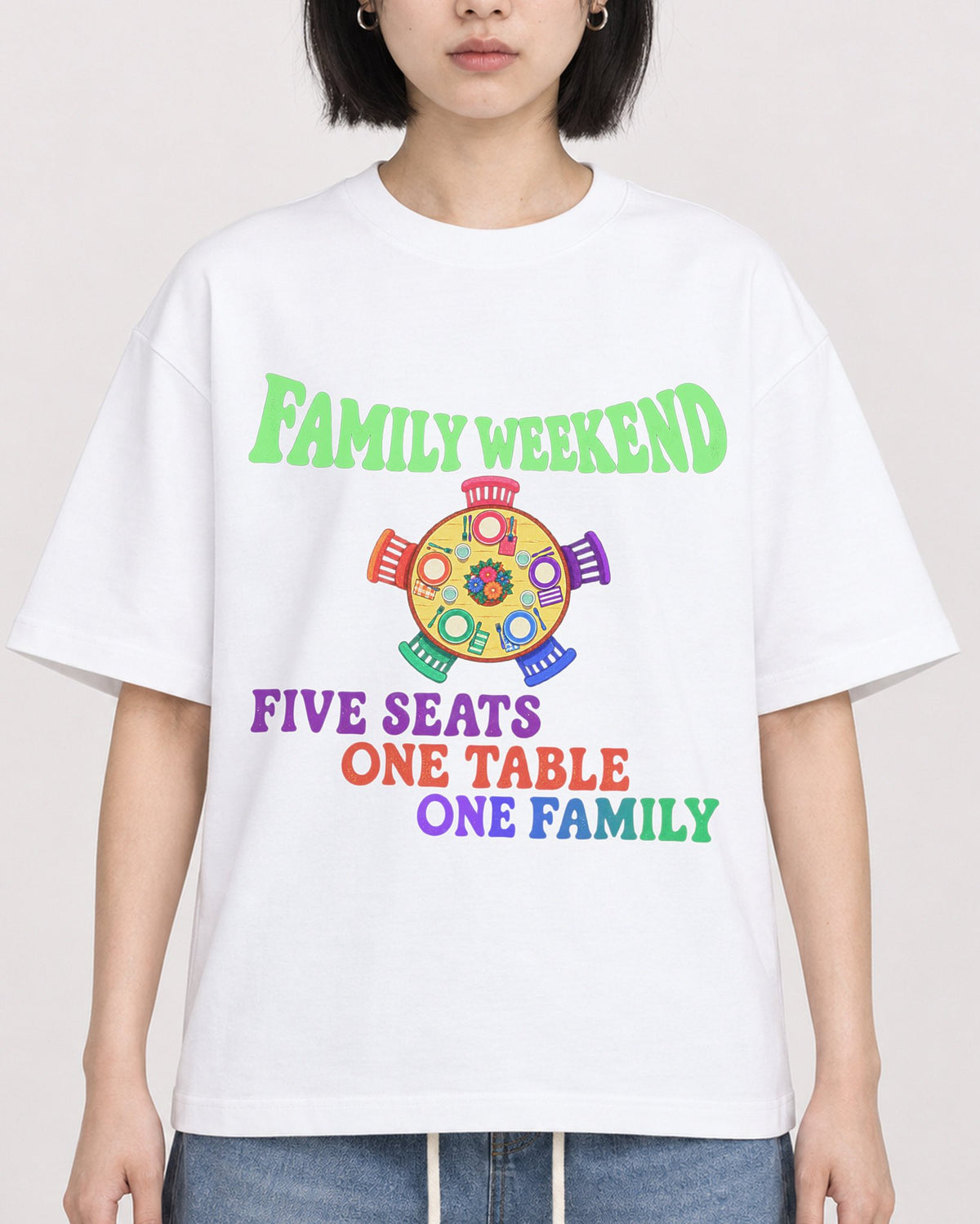 Mockup Boxy Heavyweight Tee White female close-up 11