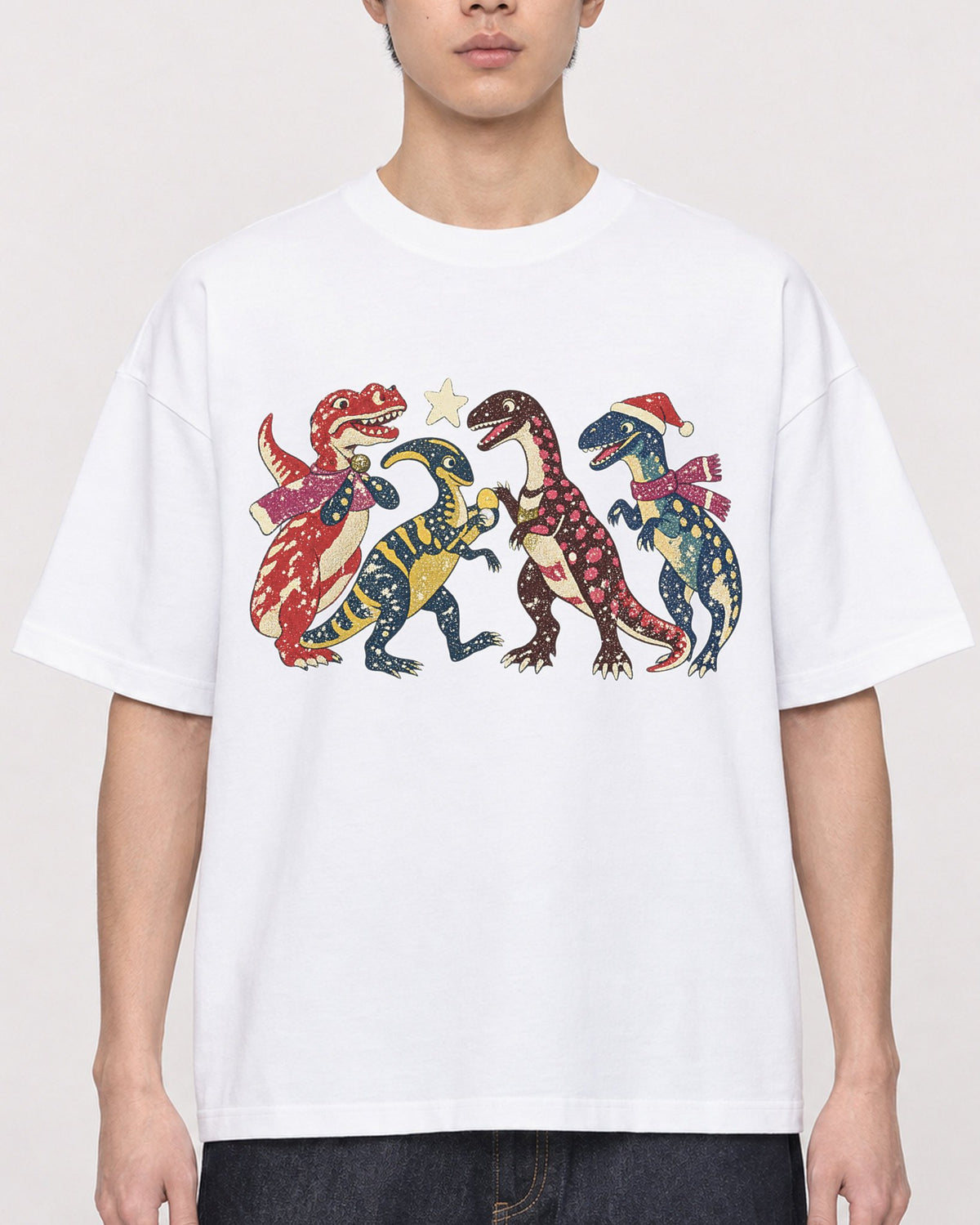 Mockup Boxy Heavyweight Tee White male close-up 01