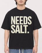 Mockup Boxy Heavyweight Tee Black male close-up 03
