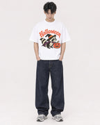 Mockup Boxy Heavyweight Tee White male full-body 31