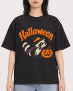 Mockup Boxy Heavyweight Tee Black female close-up 31