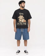 Mockup Boxy Heavyweight Tee Black male full-body 07