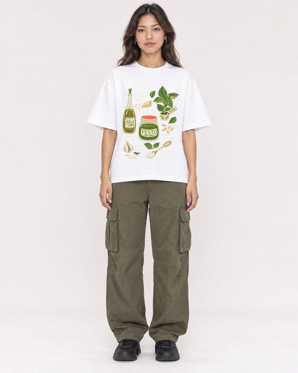 Mockup Boxy Heavyweight Tee White female full-body 02
