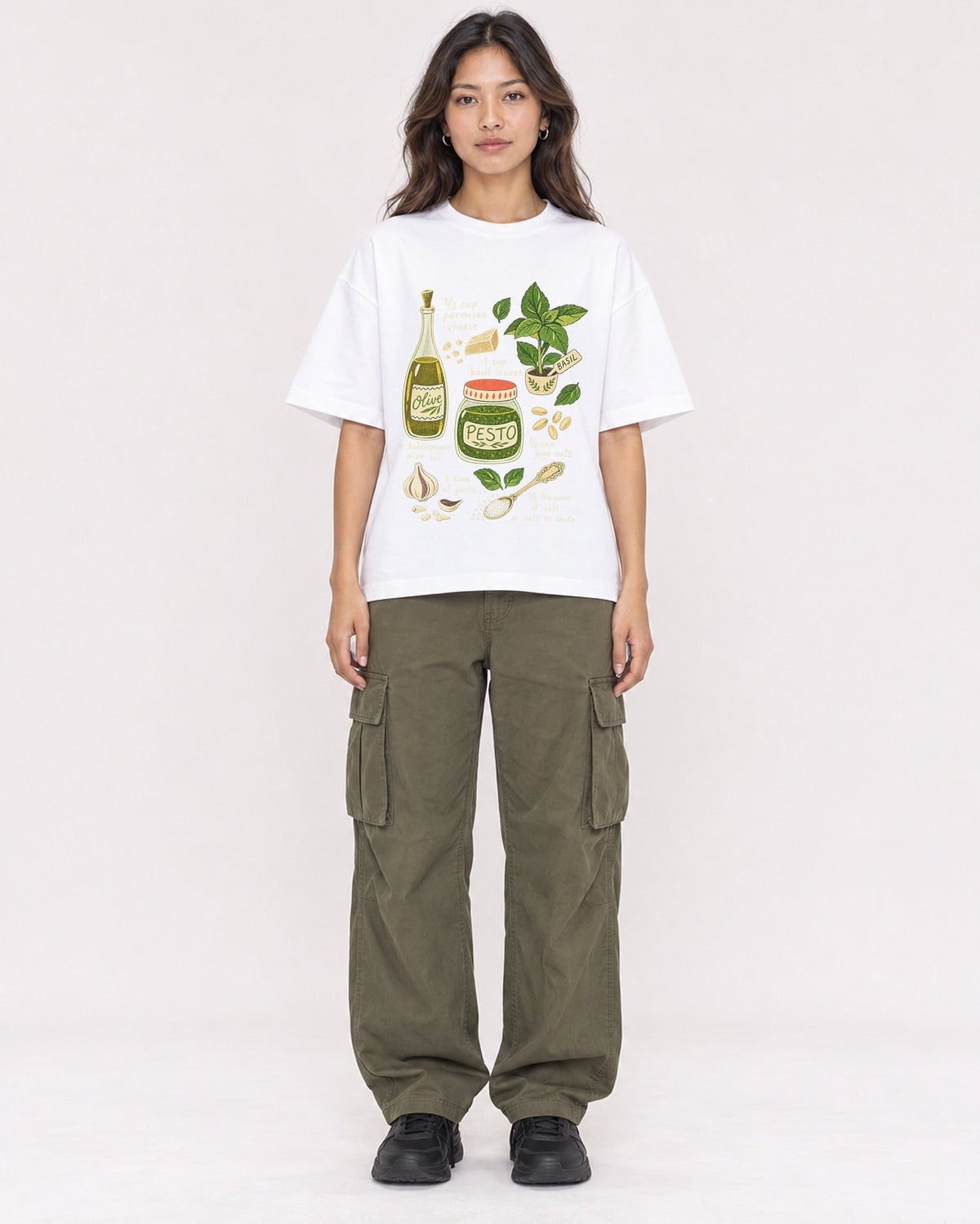 Mockup Boxy Heavyweight Tee White female full-body 02