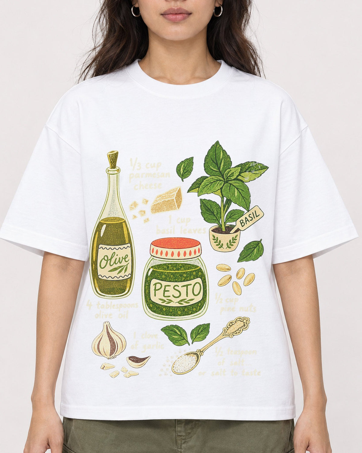 Mockup Boxy Heavyweight Tee White female close-up 02
